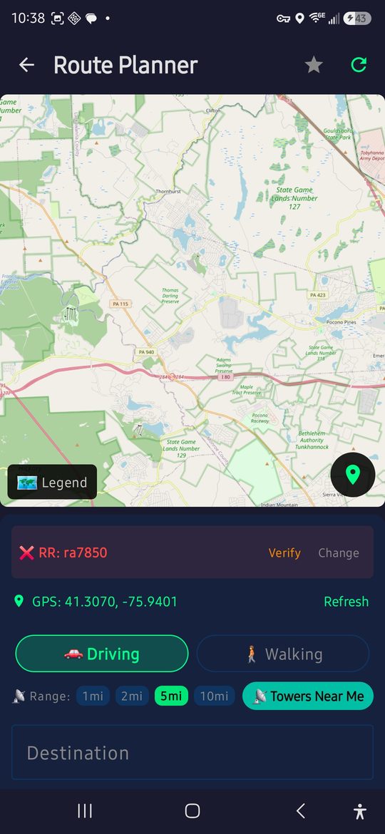 TouchScanner connected to the SDS150 over Bluetooth LE